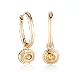 Bezel-Set Citrine Drop Earrings