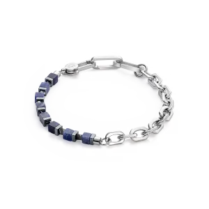 Bracelet Precious Fusion link chain blue-silver