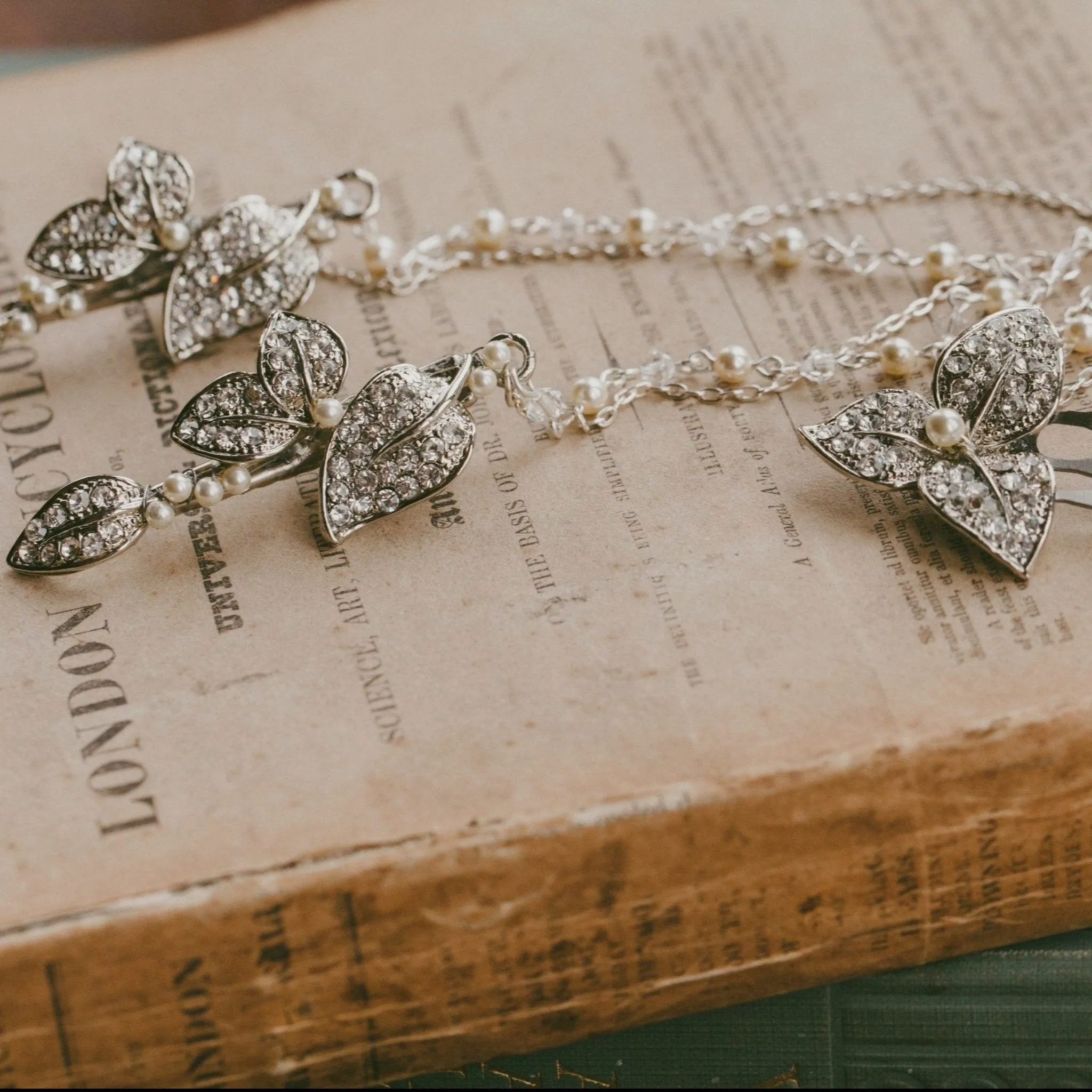 Camomile, Draping Pearl & Crystal Headpiece
