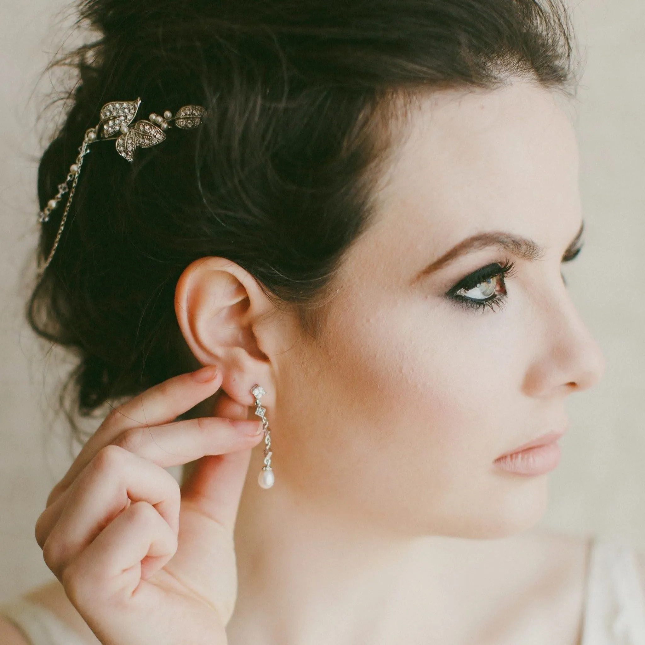 Camomile, Draping Pearl & Crystal Headpiece