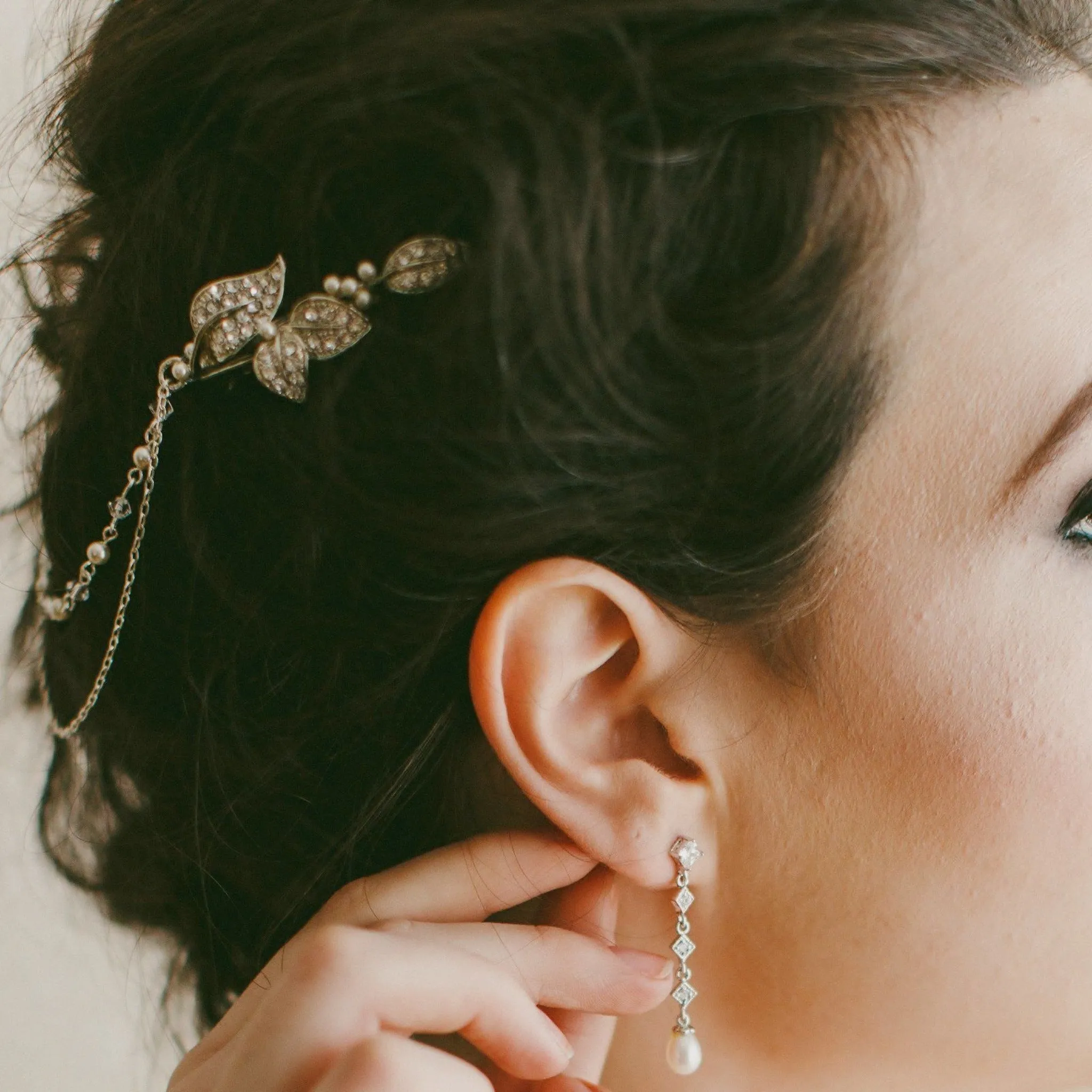 Camomile, Draping Pearl & Crystal Headpiece
