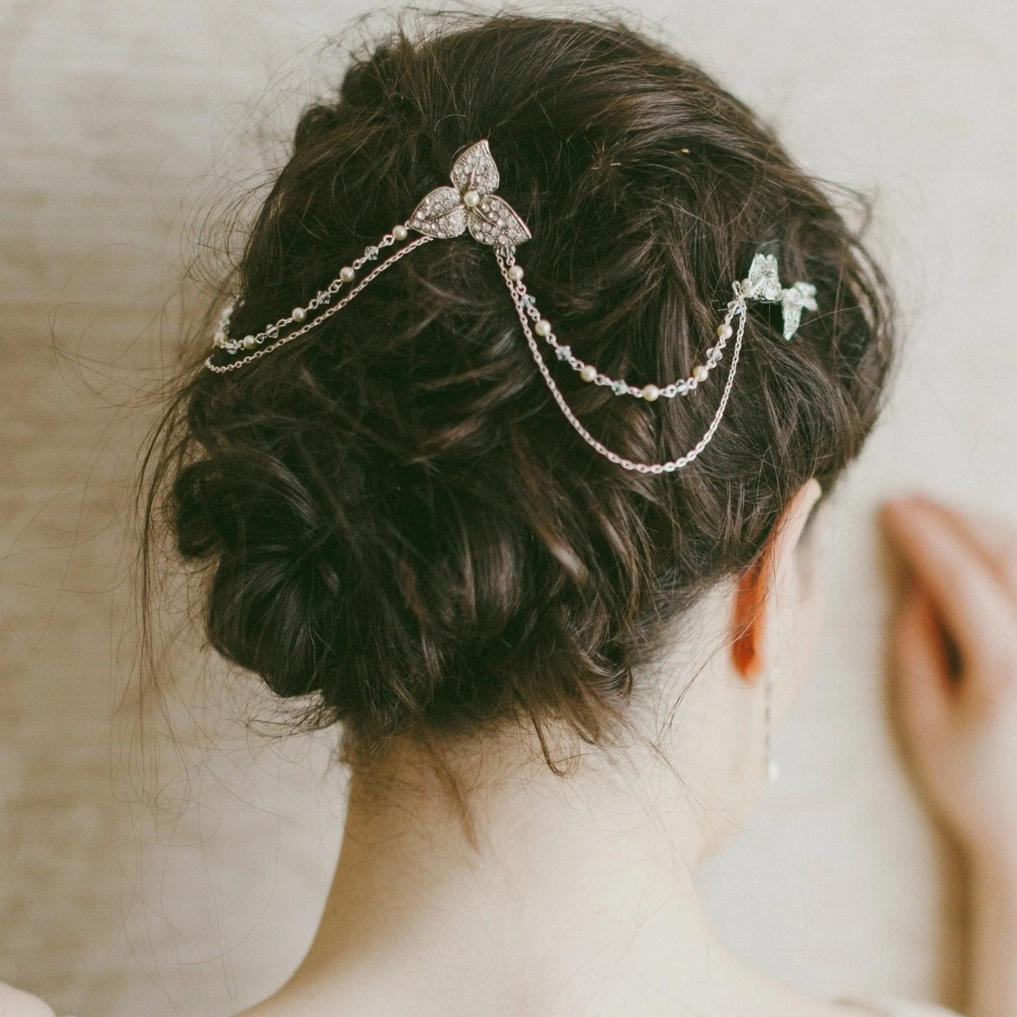 Camomile, Draping Pearl & Crystal Headpiece