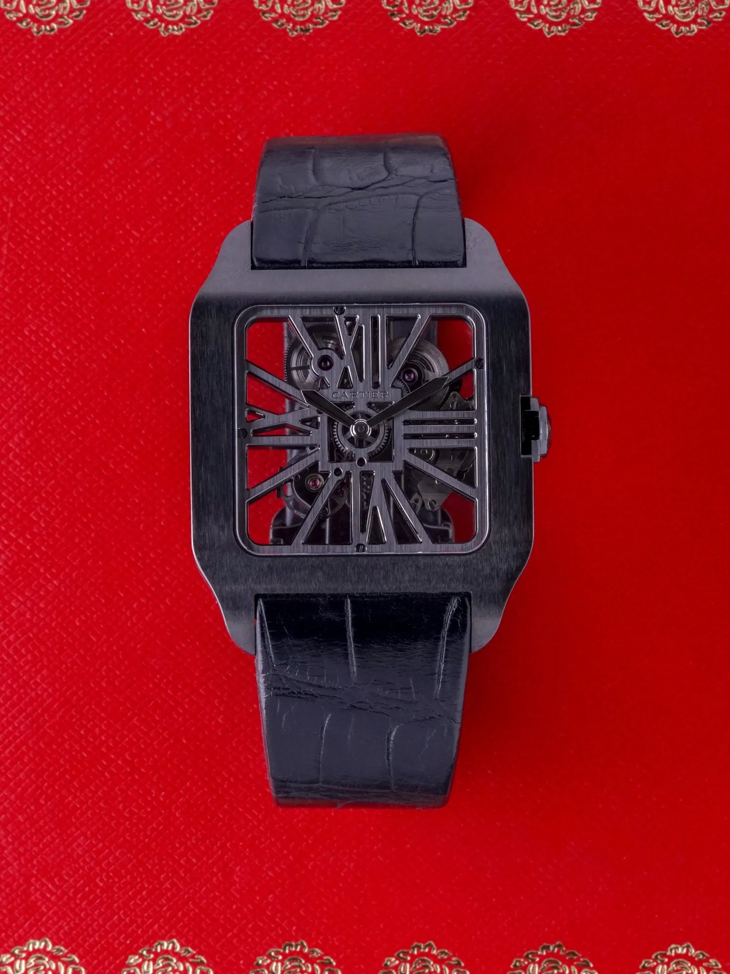 Cartier Santos-Dumont XL Skeleton Titanium DLC (Ref. W2020052) W/ Box & Papers