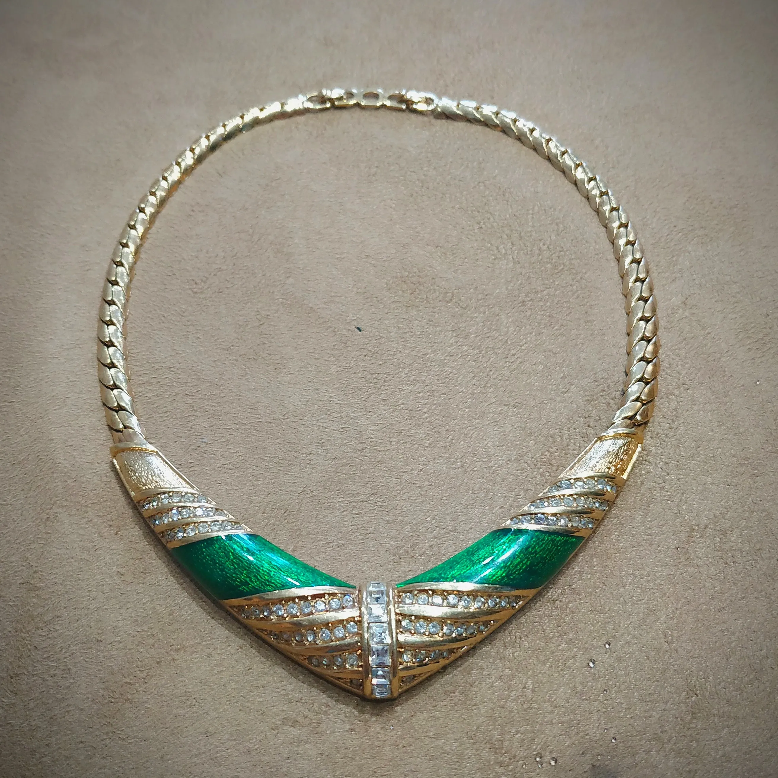 Christian Dior Vintage Green Necklace