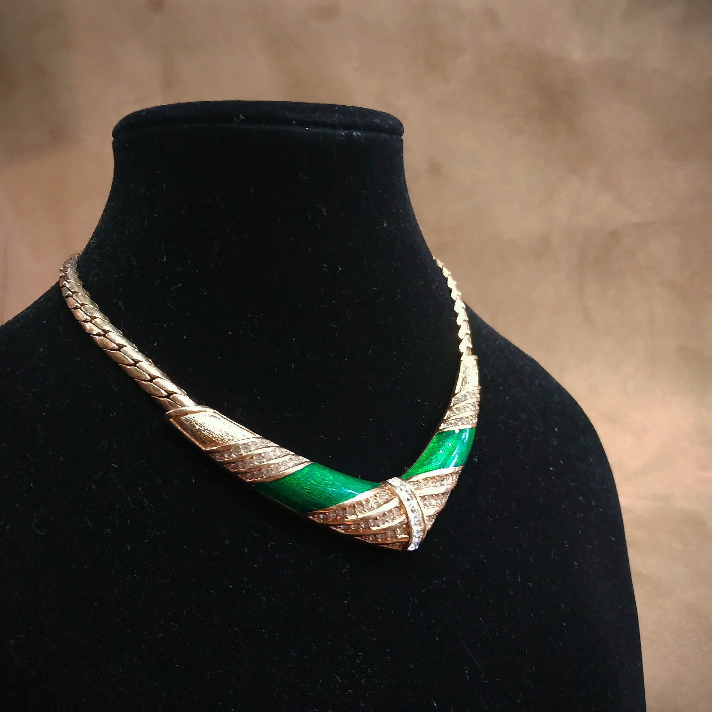Christian Dior Vintage Green Necklace