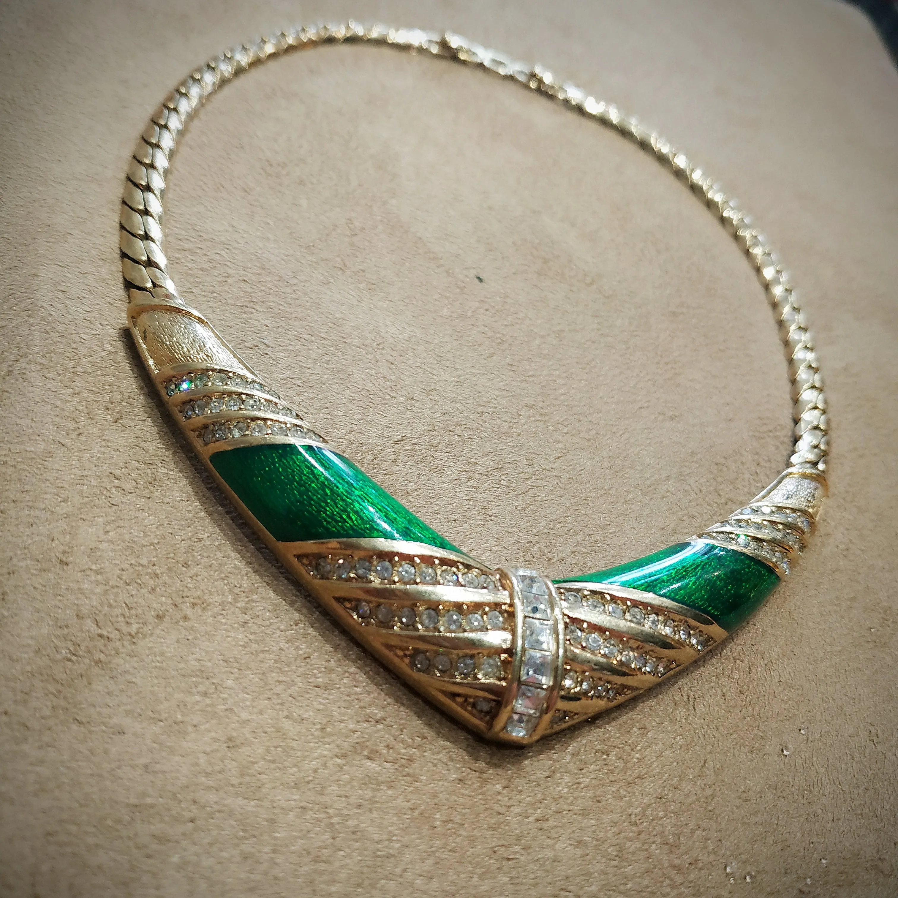 Christian Dior Vintage Green Necklace