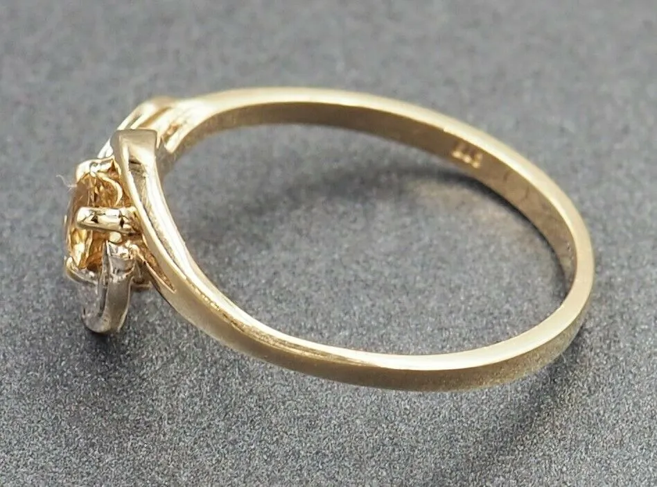 Citrine & Diamond 9ct Yellow Gold Ring