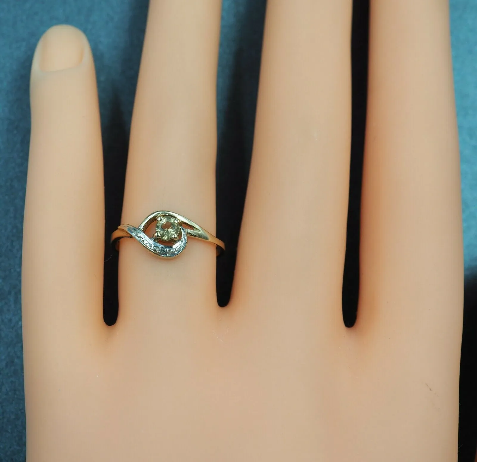 Citrine & Diamond 9ct Yellow Gold Ring