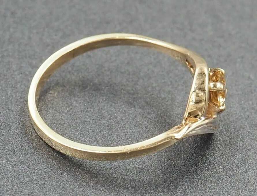 Citrine & Diamond 9ct Yellow Gold Ring