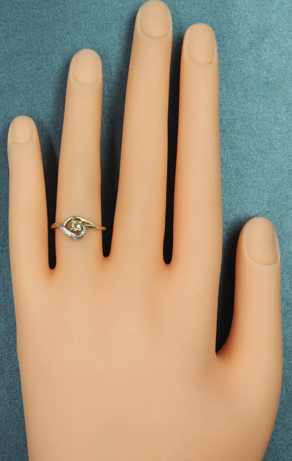 Citrine & Diamond 9ct Yellow Gold Ring