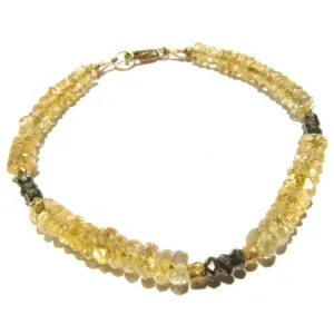 Citrine and Pyrite Bracelet with Gold Filled Lobster Claw Clasp