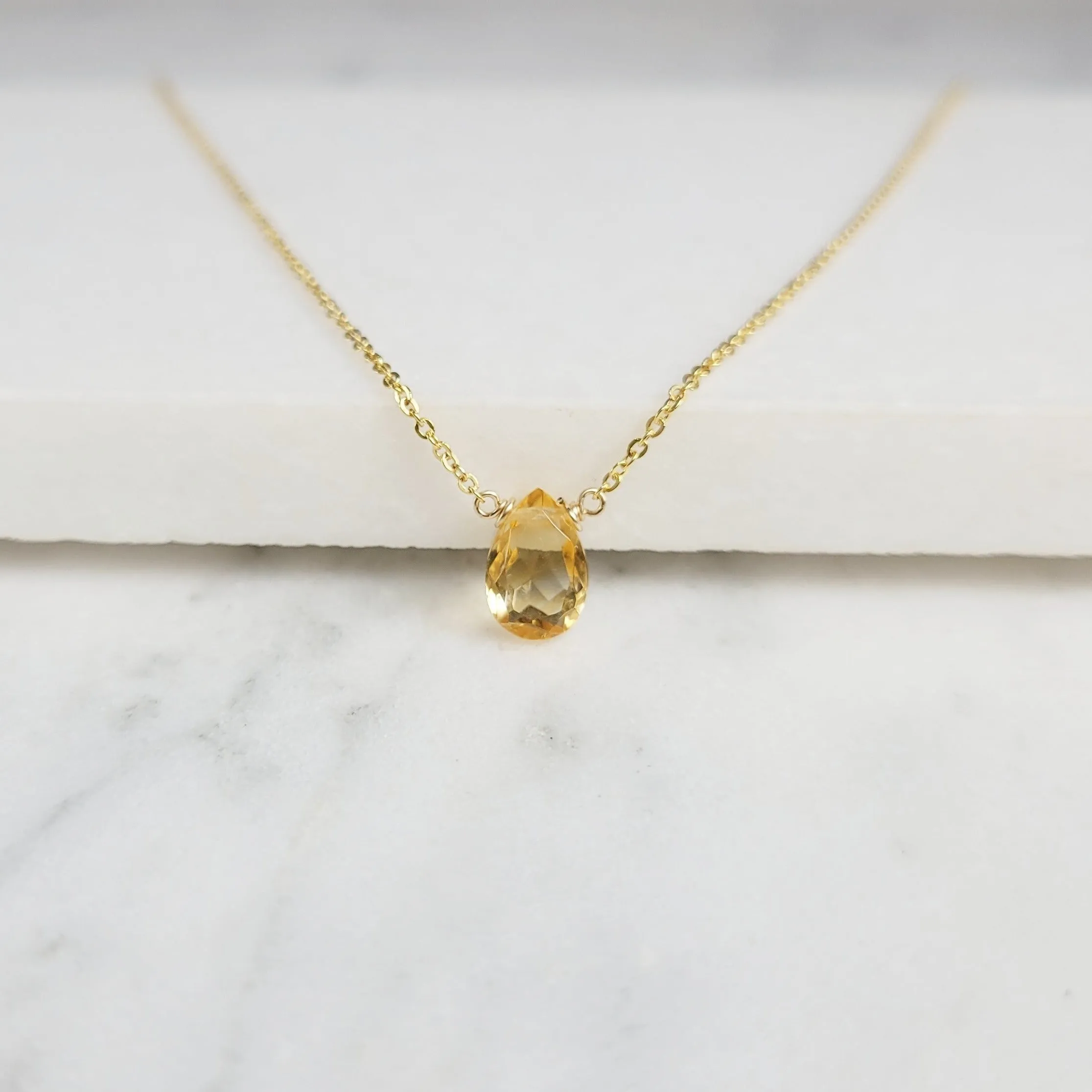 Citrine Briolette Necklace