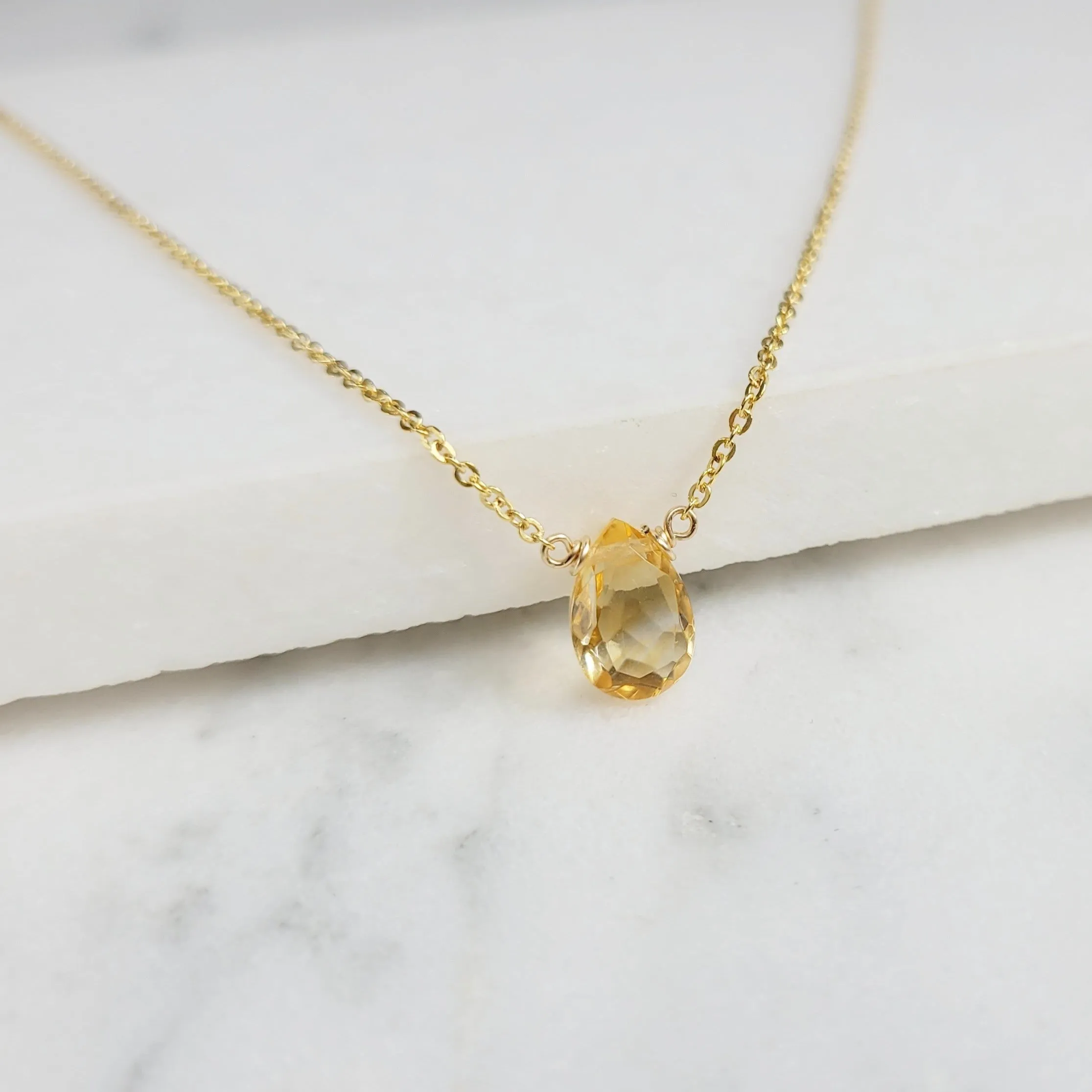 Citrine Briolette Necklace