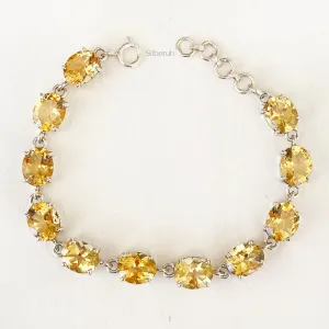 Citrine Facetted Silver Bracelet