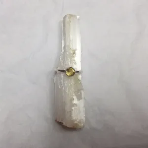 Citrine Ring Round Cut - Size 6