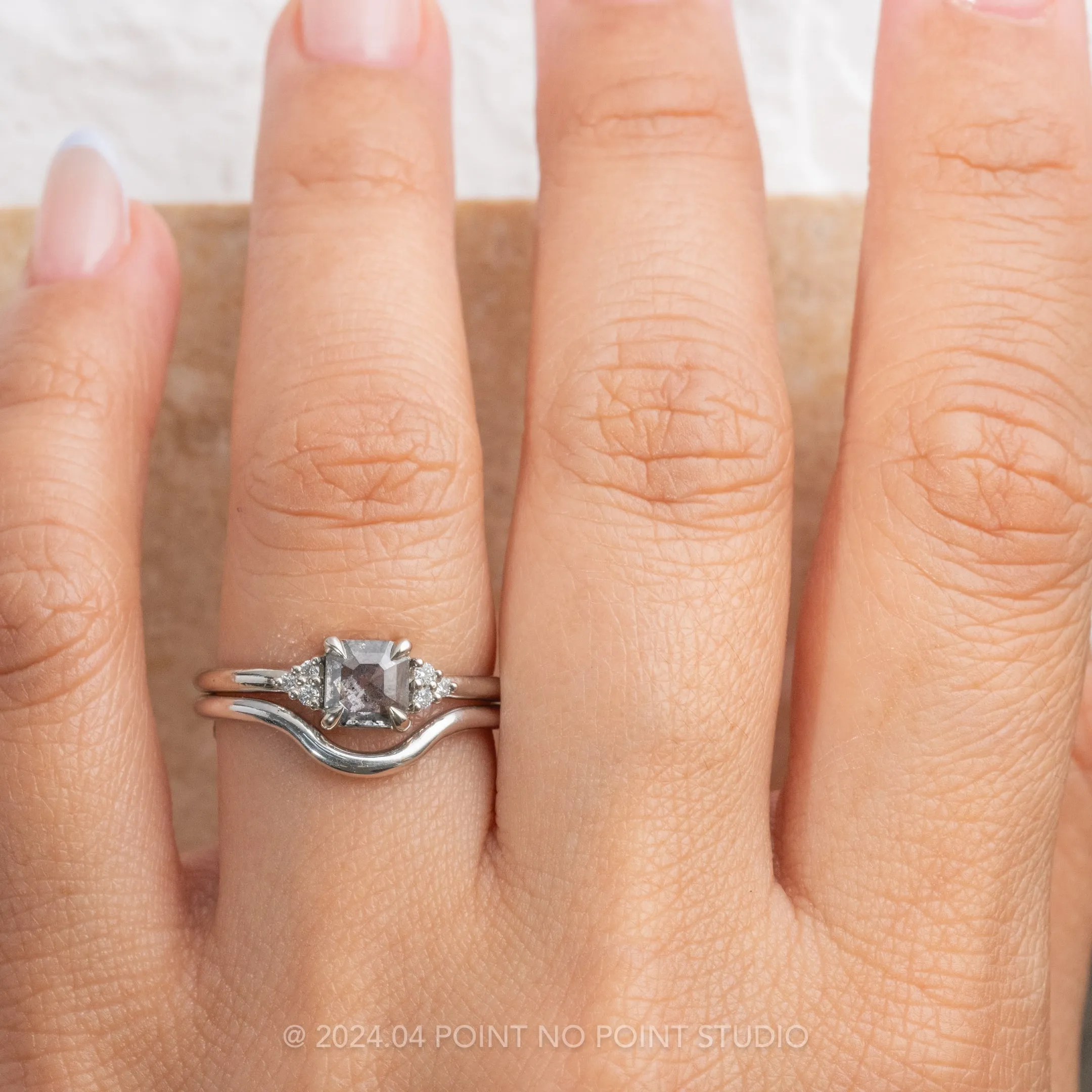 Classic Contour Wedding Band, 14K White Gold