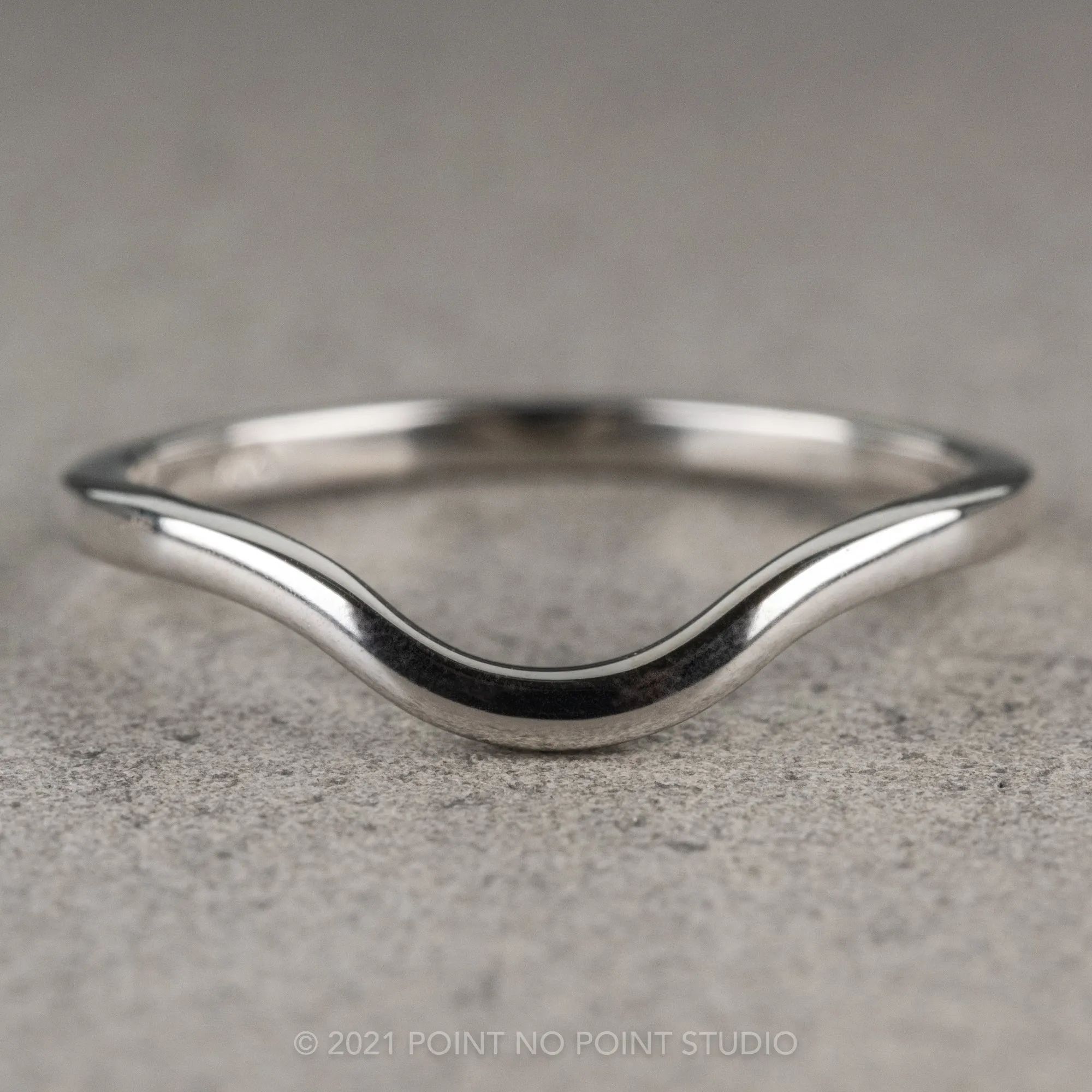 Classic Contour Wedding Band, 14K White Gold