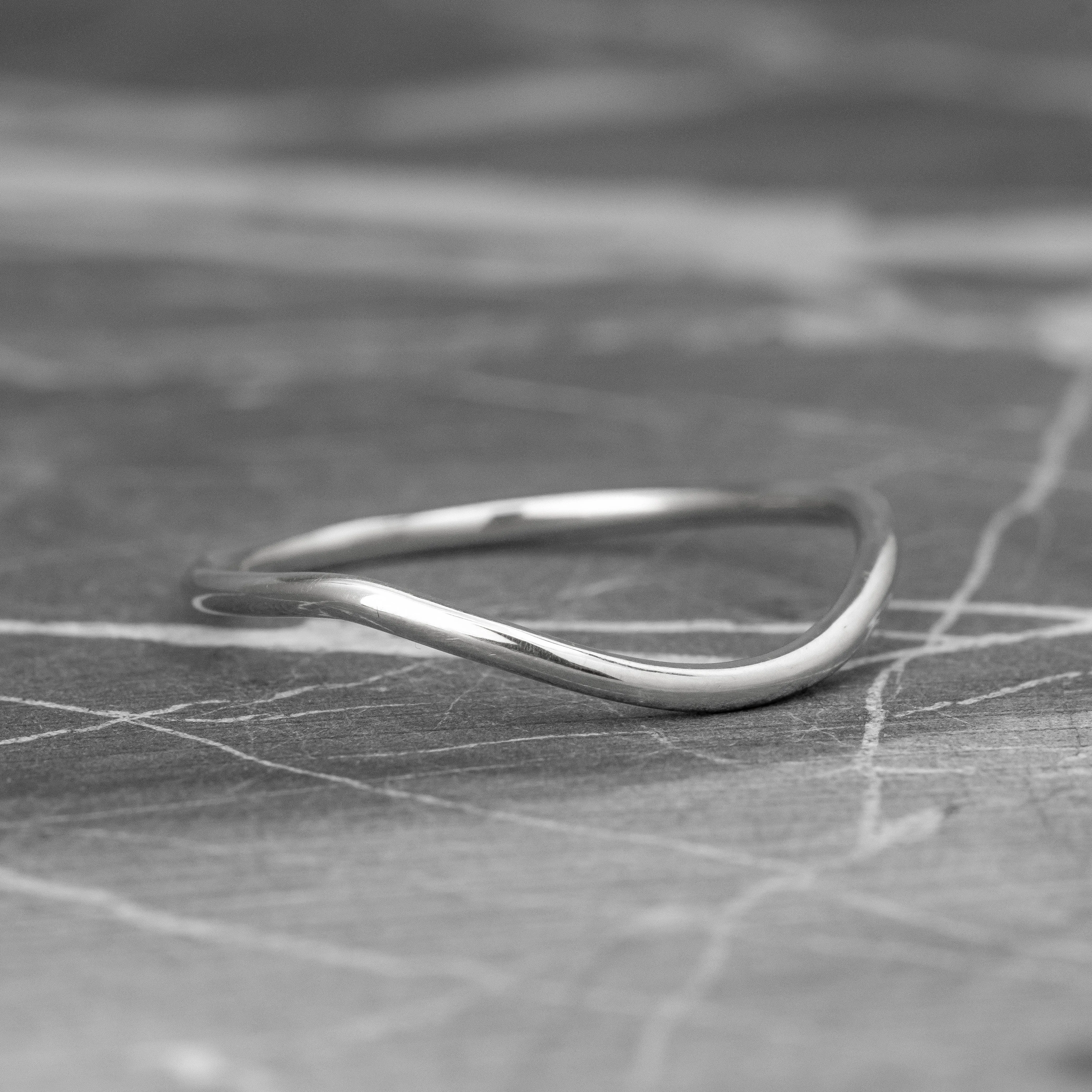 Classic Contour Wedding Band, 14K White Gold