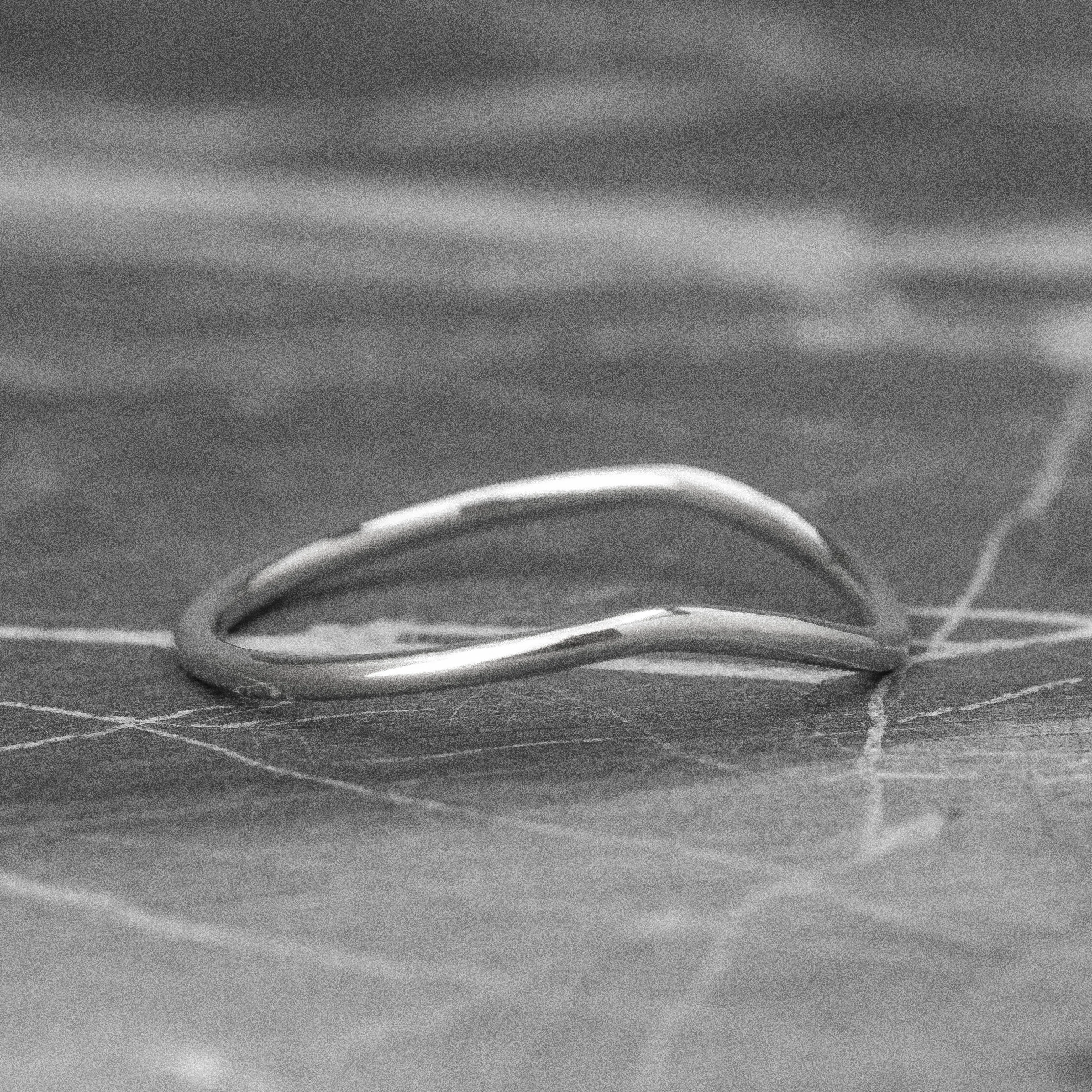 Classic Contour Wedding Band, 14K White Gold