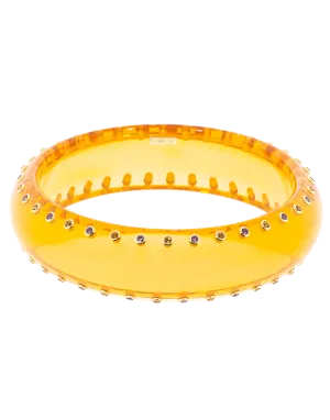 Clear Orange Bakelite Bangle
