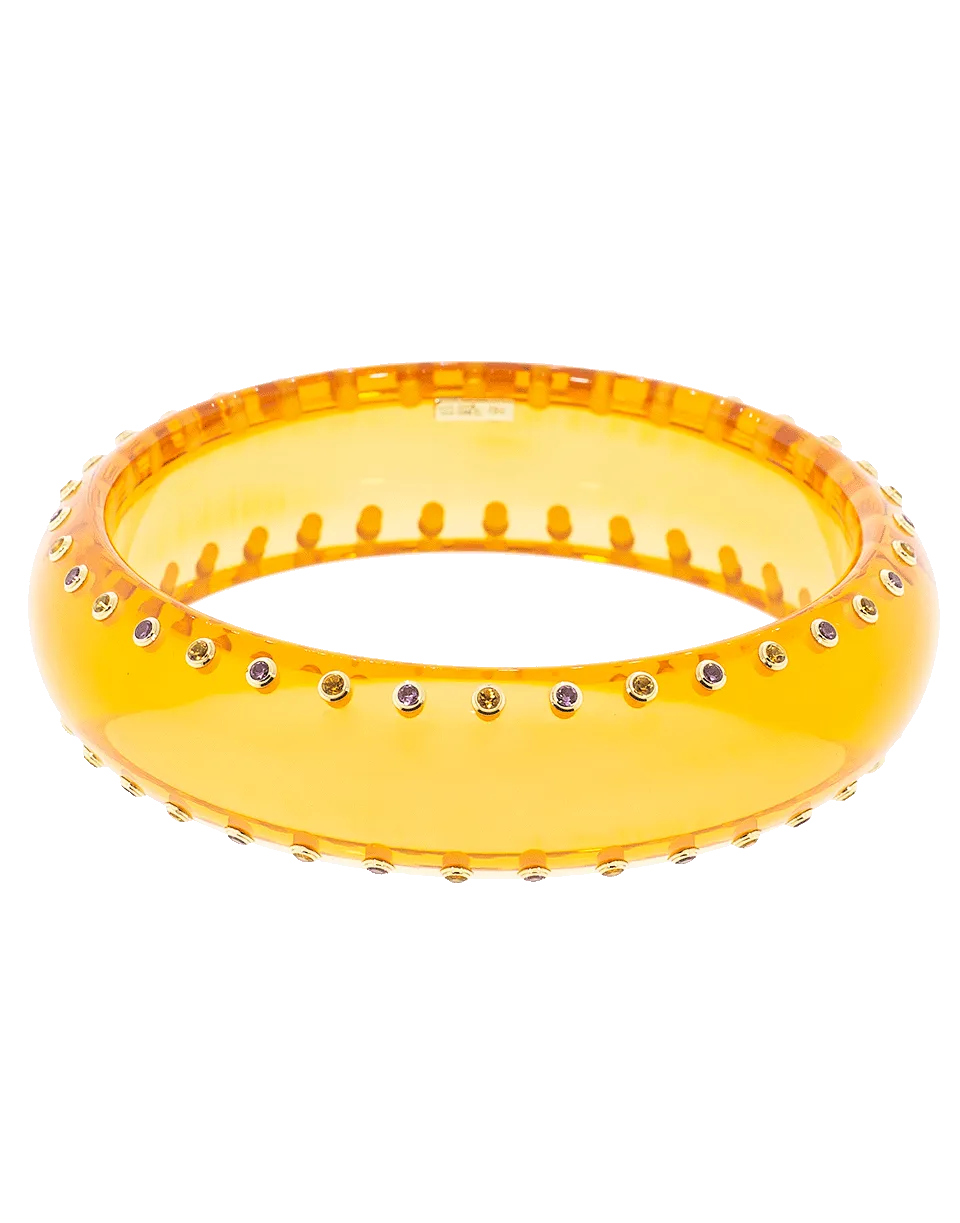 Clear Orange Bakelite Bangle