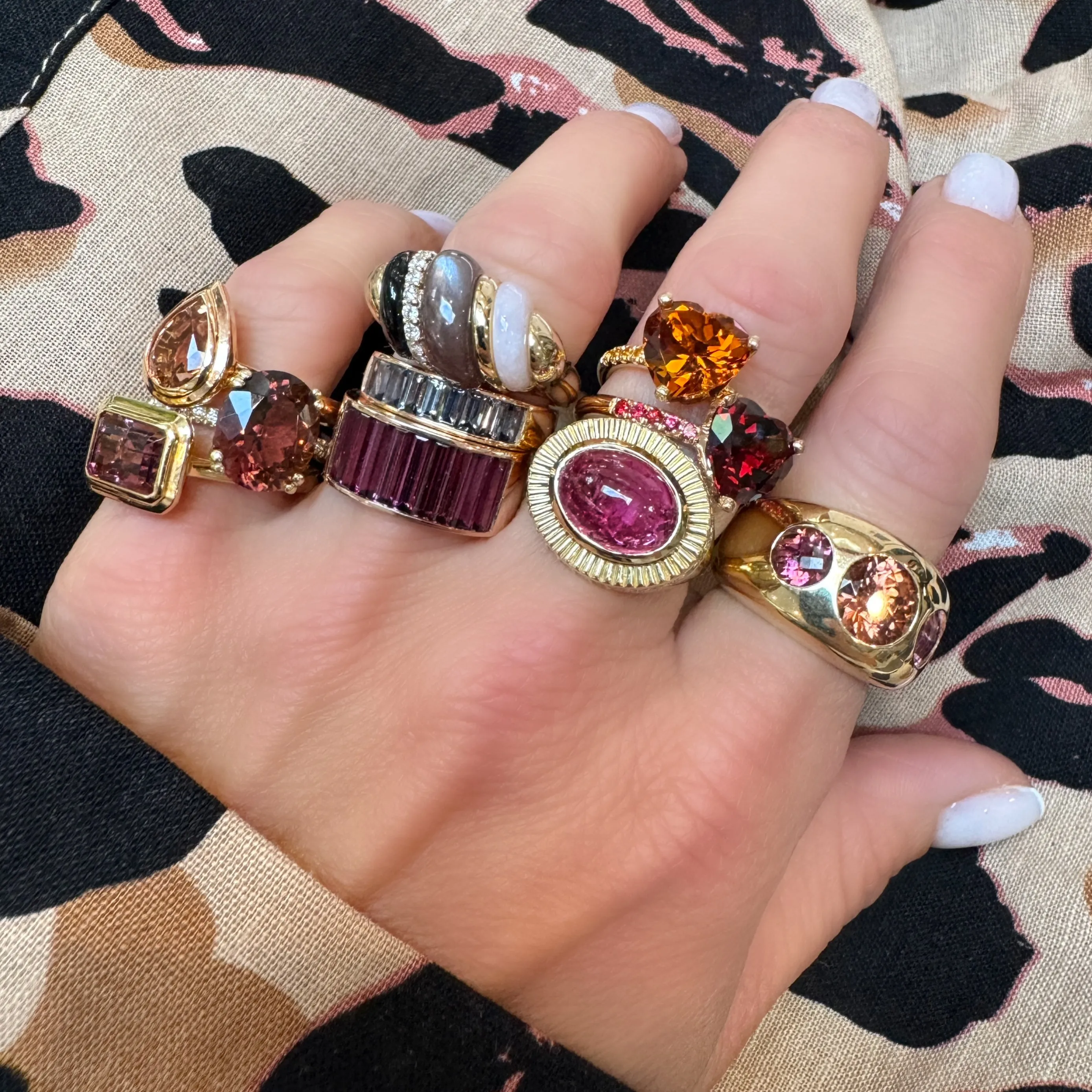Color Candy Gemstone Heart Ring