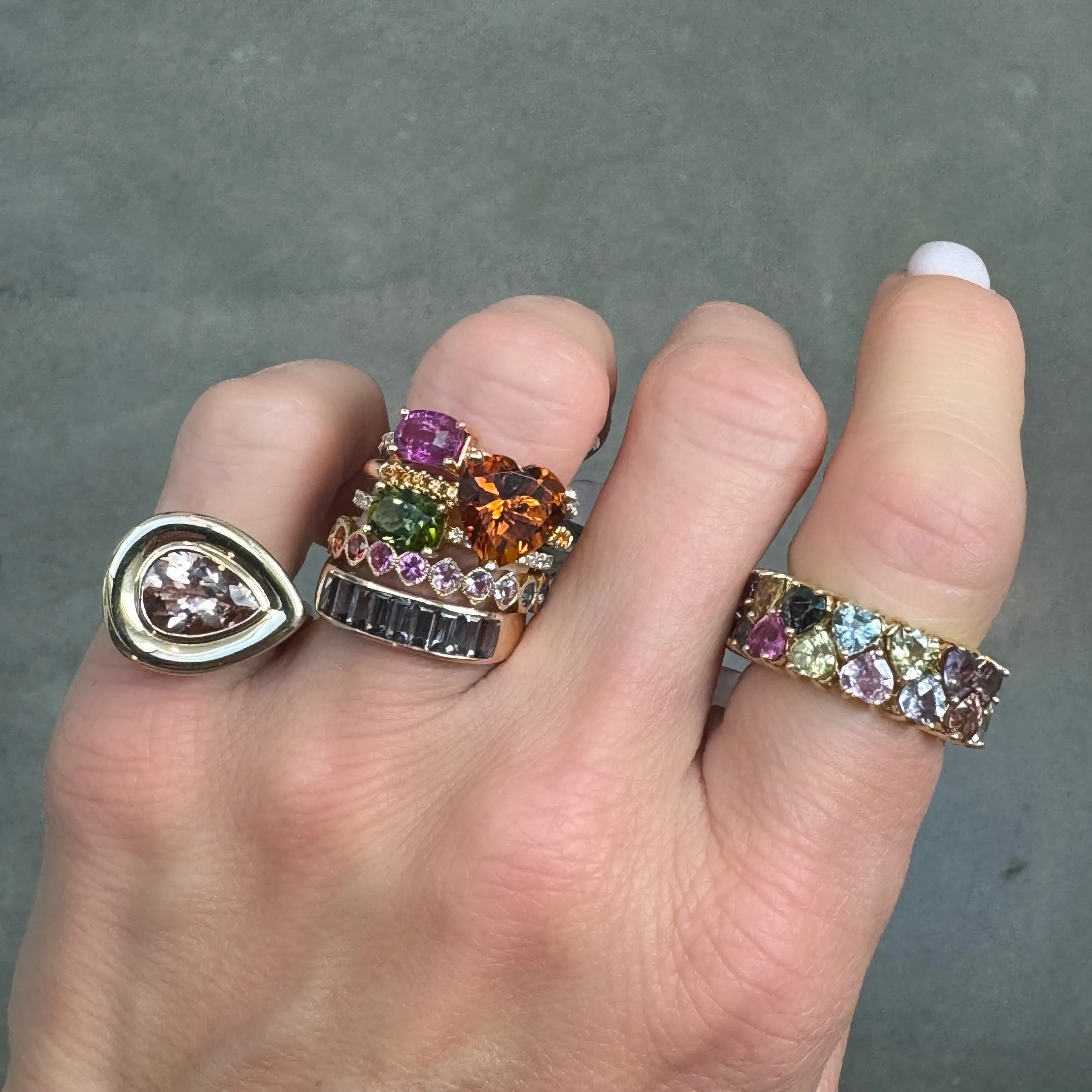 Color Candy Gemstone Heart Ring