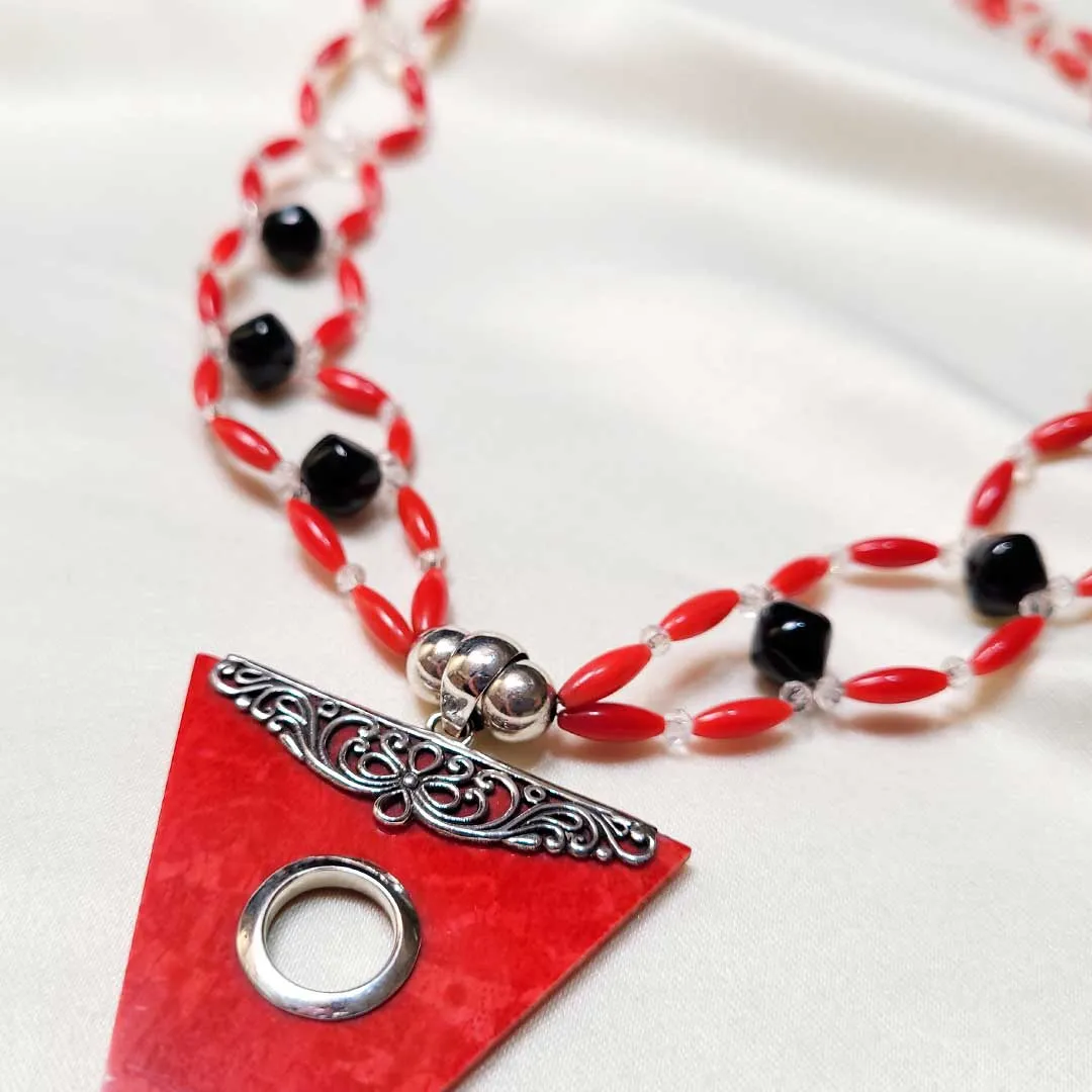 Coral and Jade Necklace