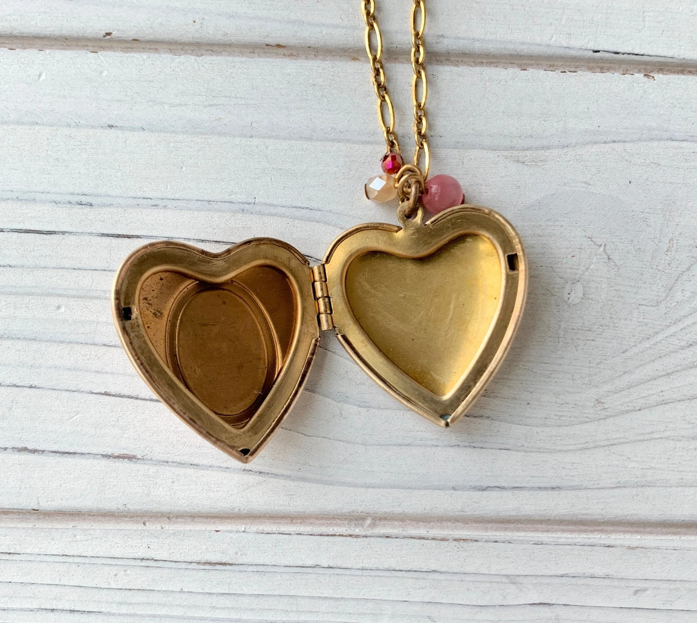 Cotton Candy Heart Locket Necklace