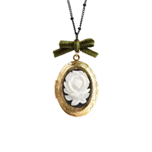 Dark Romance Rose Cameo Locket Necklace