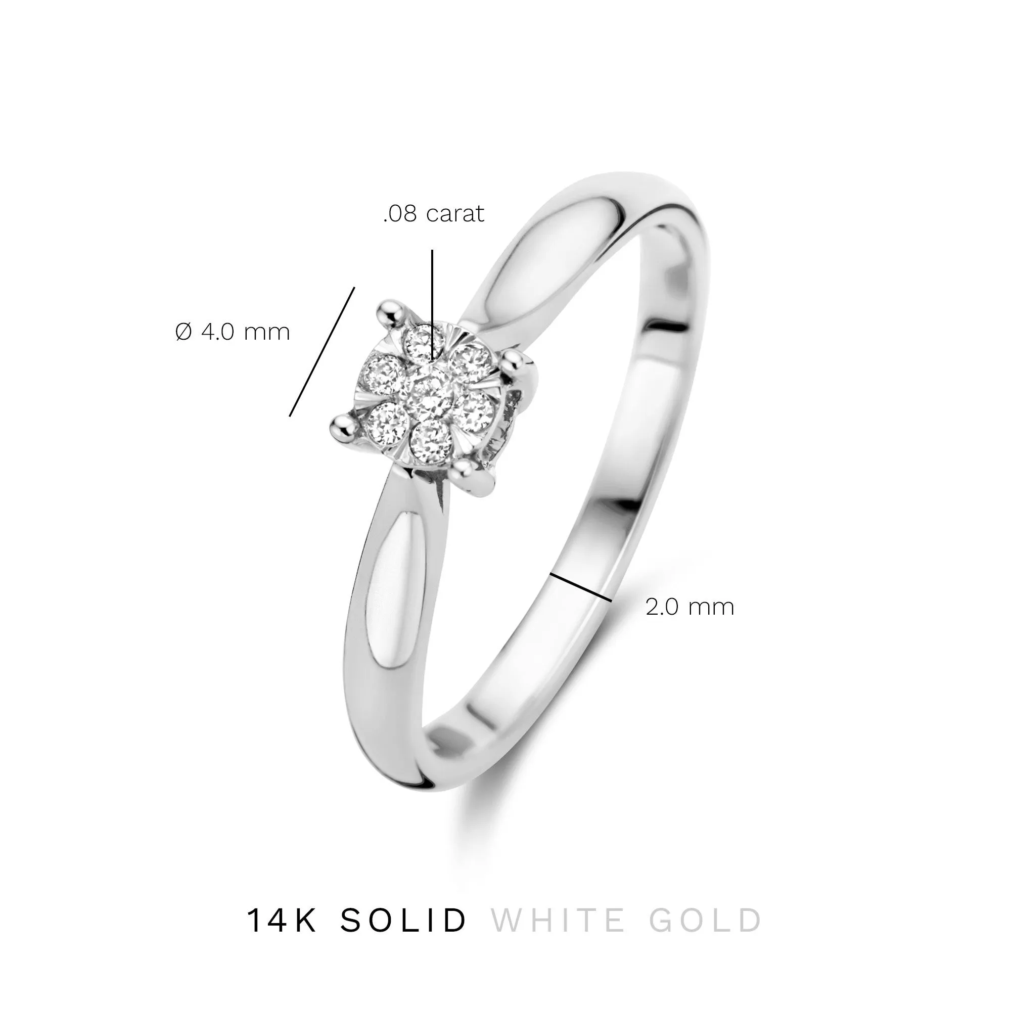 De la Paix Hanaé 14 karat white gold ring with diamond 0.08 carat