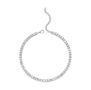 DIAMOND EMERALD CUT ETERNITY NECKLACE