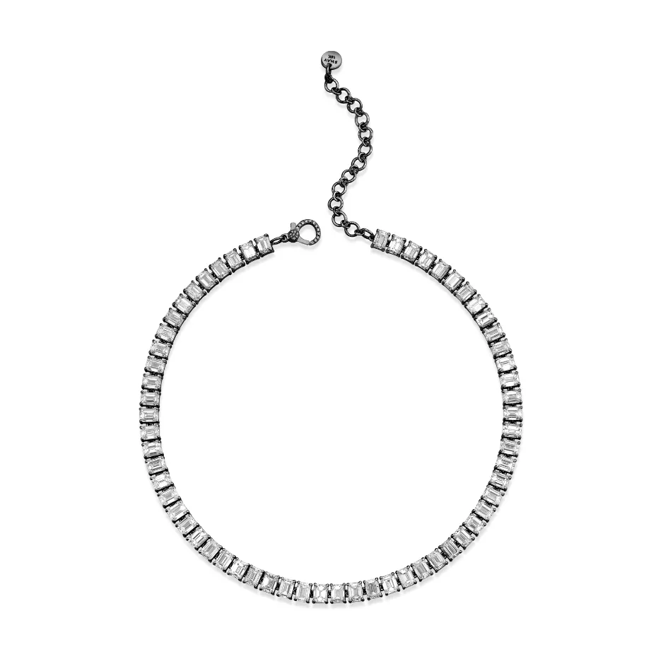 DIAMOND EMERALD CUT ETERNITY NECKLACE