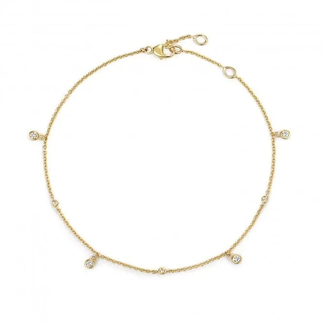 Diamond Jewellery 9ct Gold Bracelet with 0.08 Carat Diamonds BD041