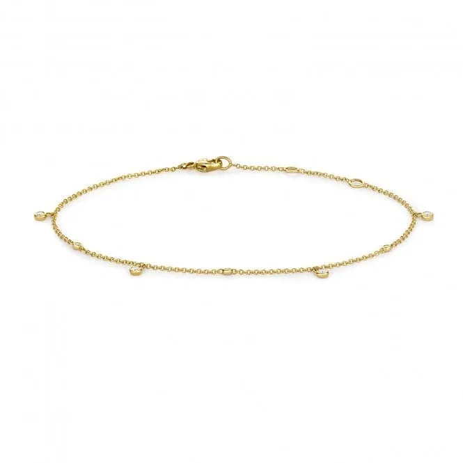 Diamond Jewellery 9ct Gold Bracelet with 0.08 Carat Diamonds BD041