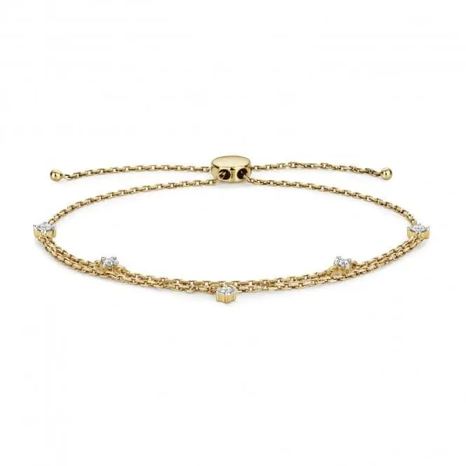 Diamond Jewellery 9ct Gold Diamond Chain Bracelet BD032