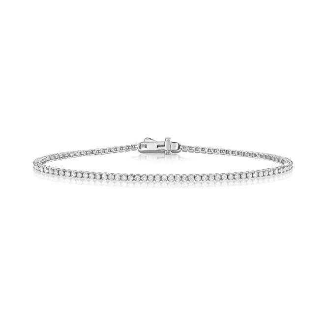 Diamond Jewellery 9ct White Gold Diamond Tennis Bracelet BD037W
