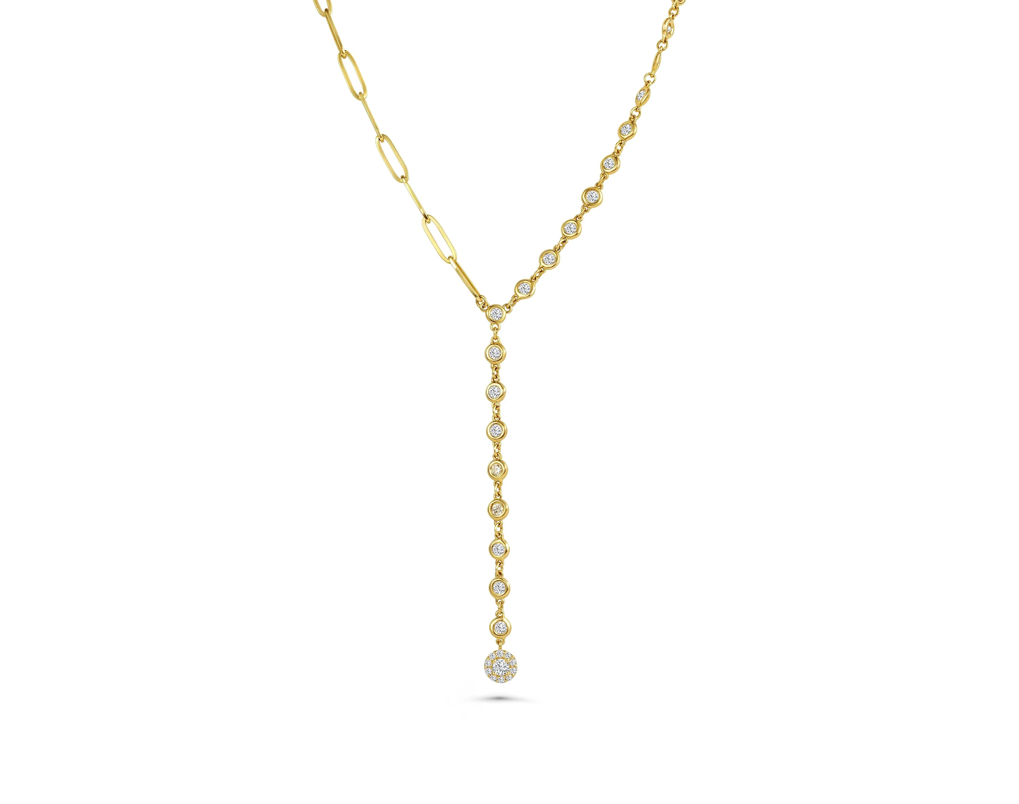 Diamond Paper Clip Necklace