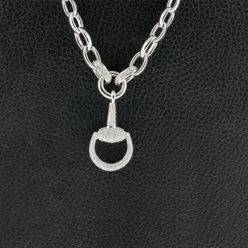 Diamond Stirrup Necklace