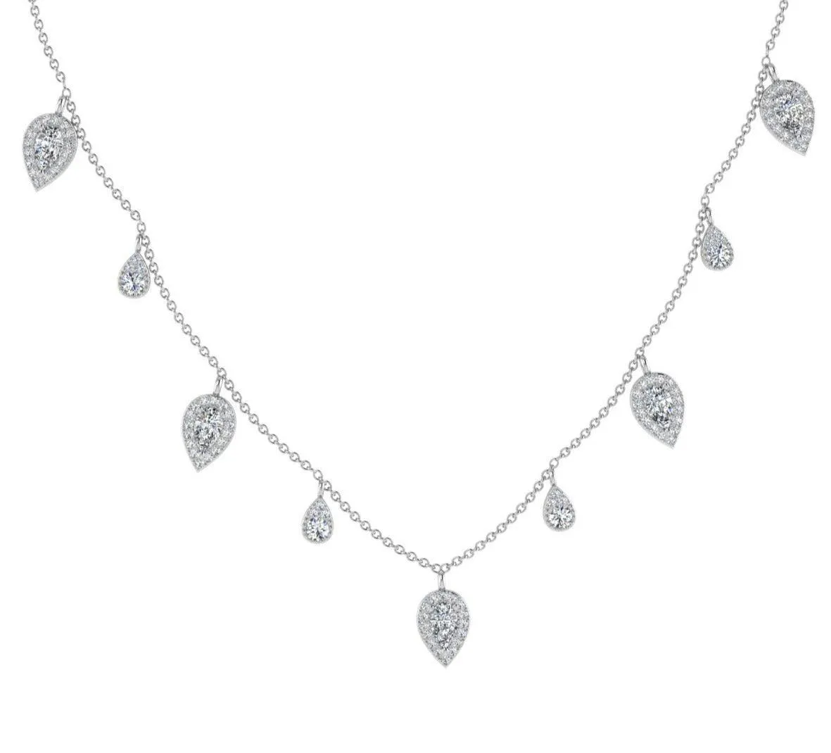Diamond Teardrop Dangle Necklace