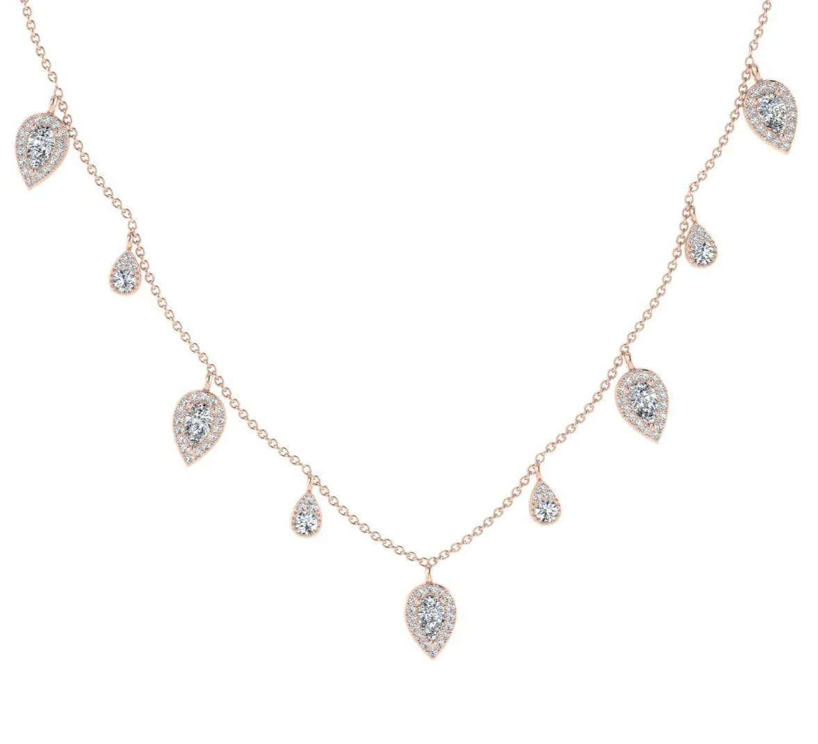 Diamond Teardrop Dangle Necklace