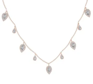 Diamond Teardrop Dangle Necklace