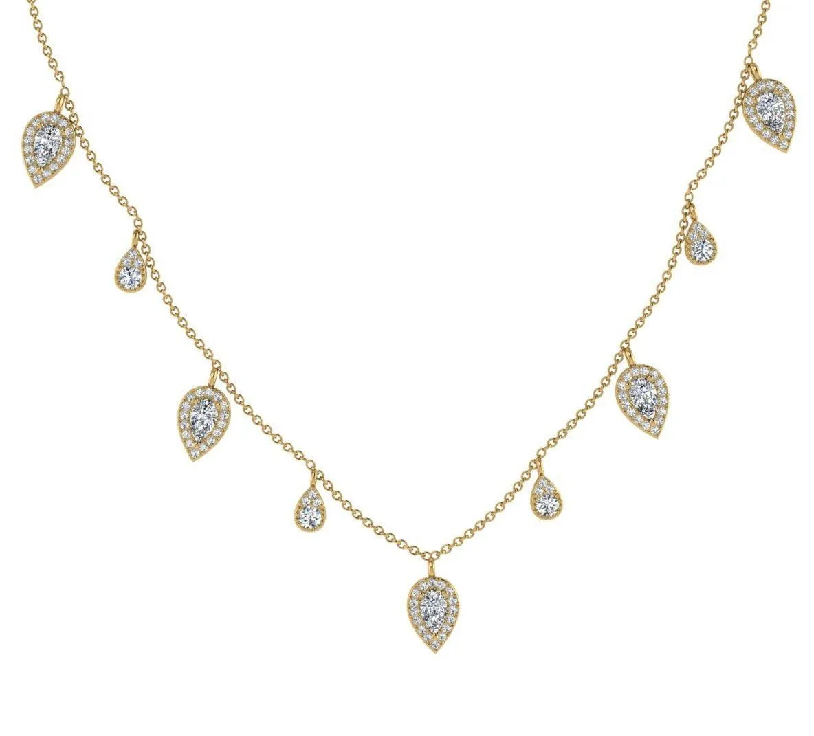 Diamond Teardrop Dangle Necklace