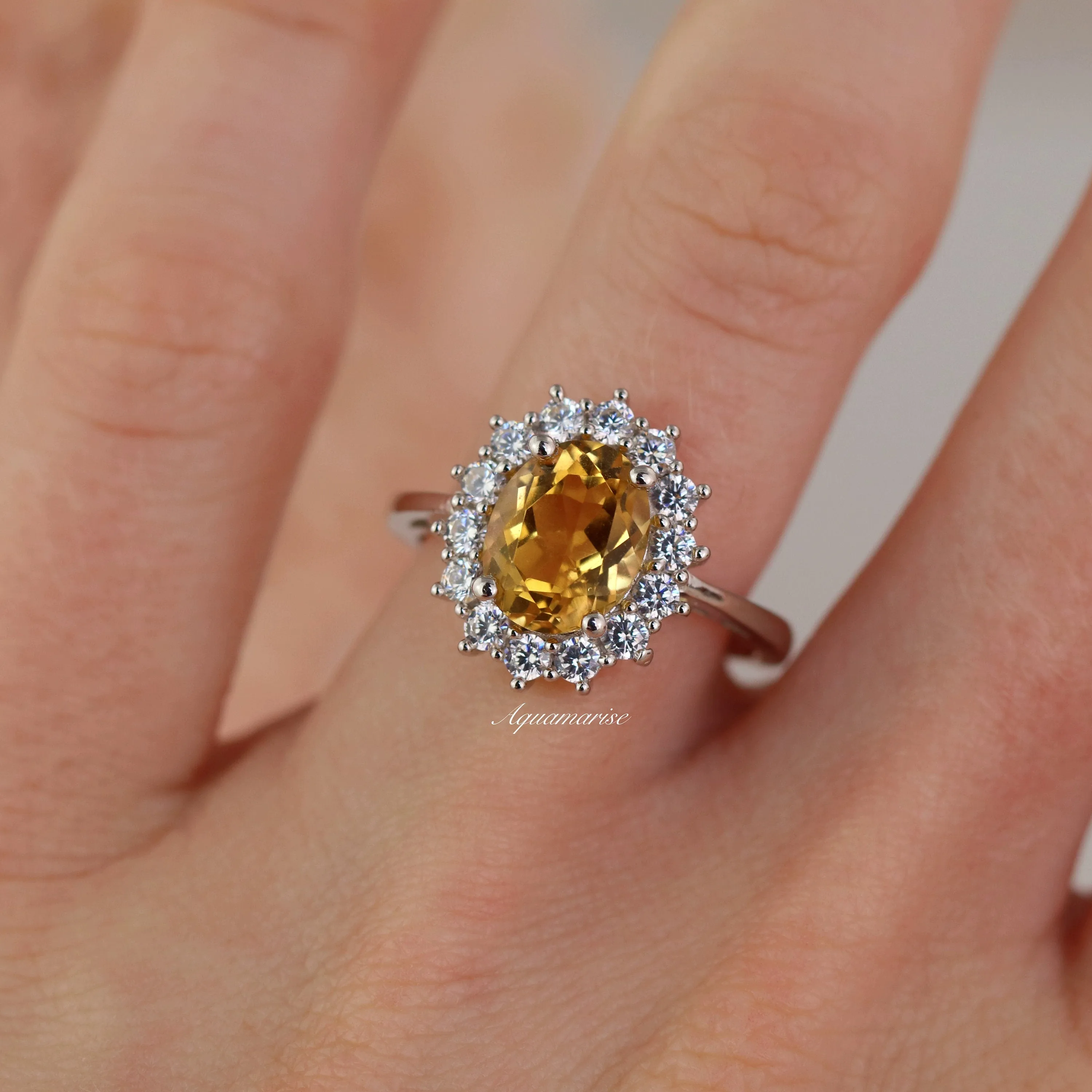 Diana Citrine Ring- Sterling Silver