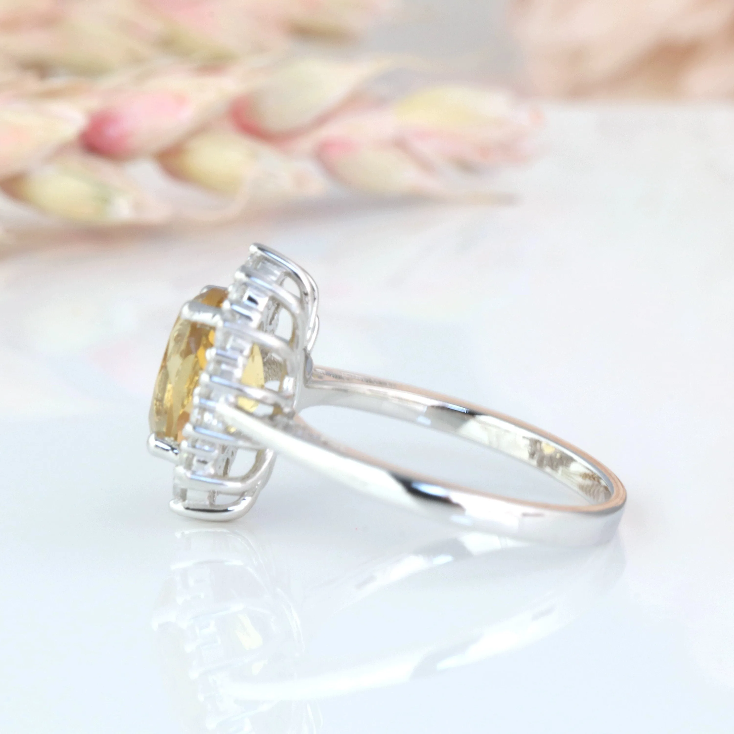 Diana Citrine Ring- Sterling Silver