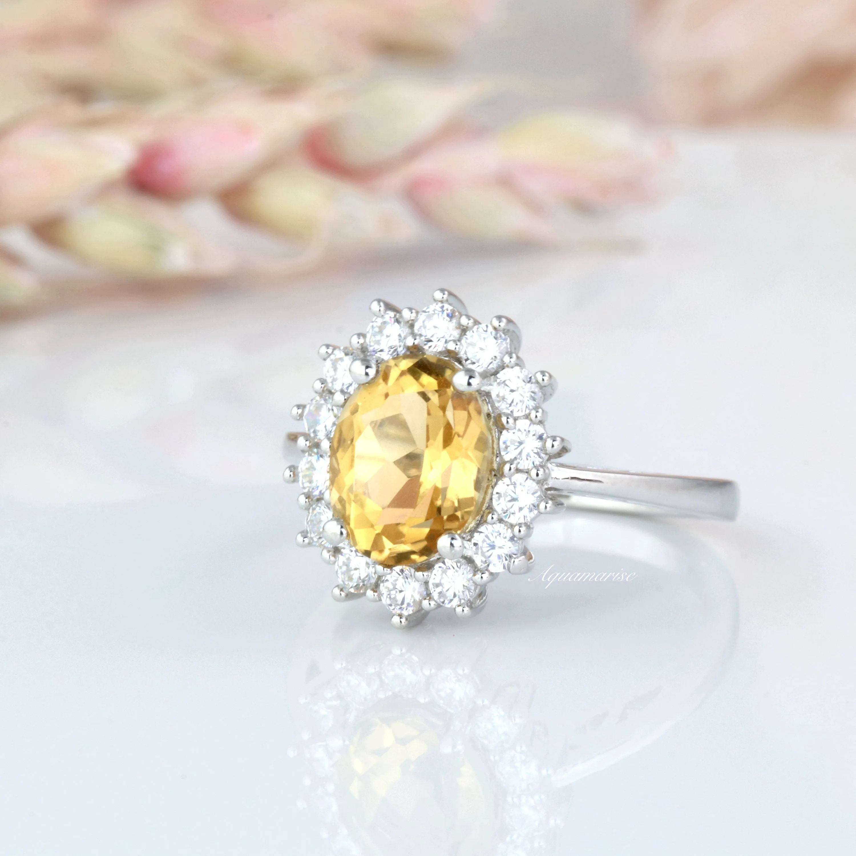 Diana Citrine Ring- Sterling Silver