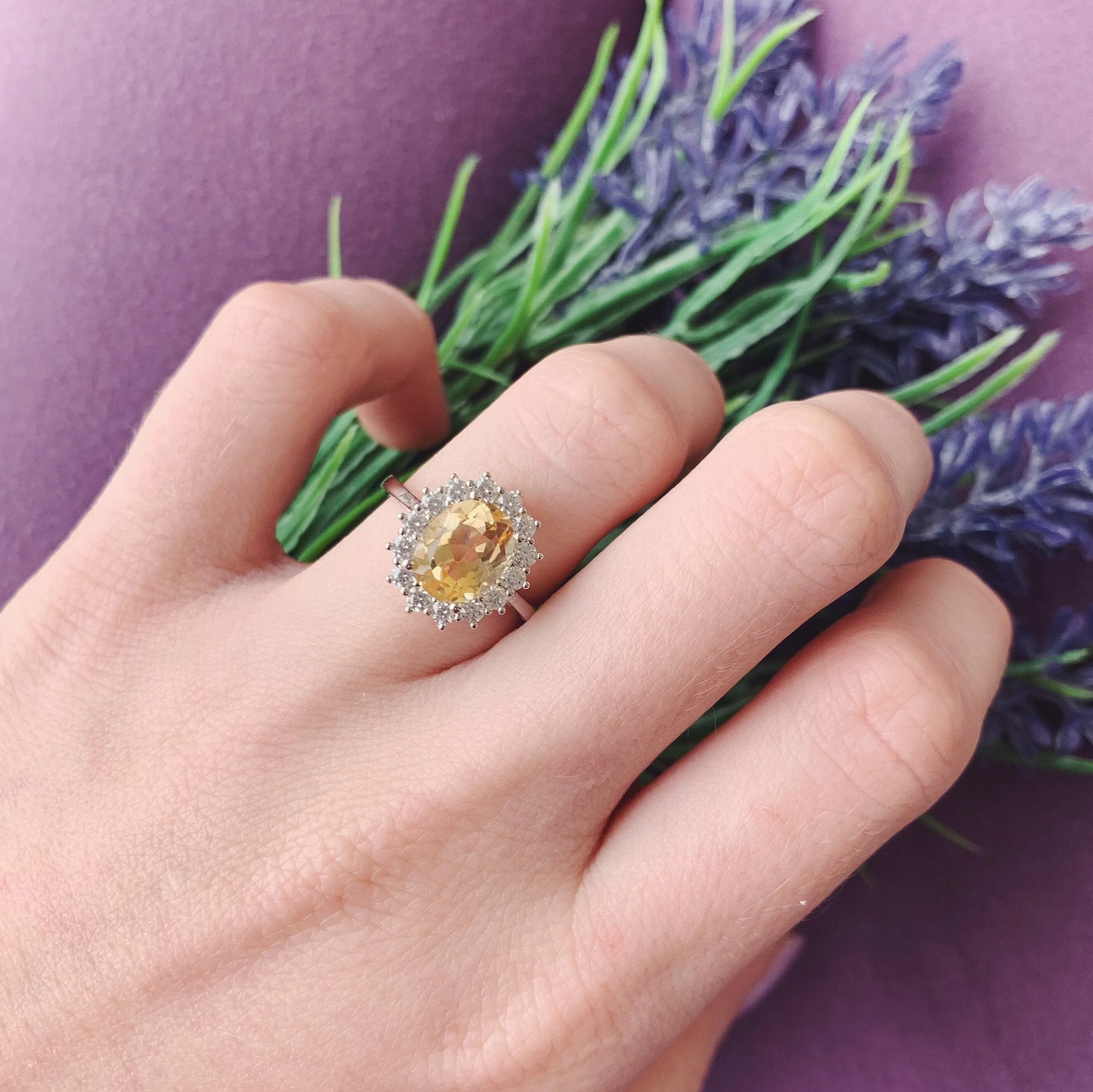Diana Citrine Ring- Sterling Silver