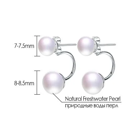 Double Sided Wear Freshwater Pearl Earrings