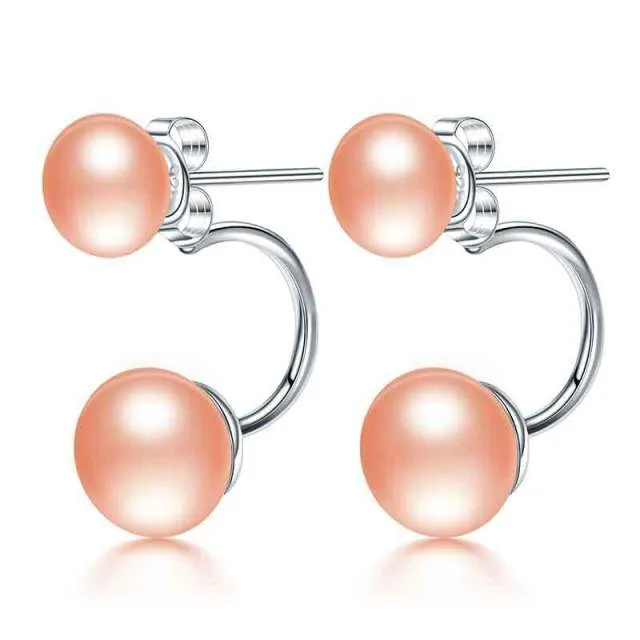 Double Sided Wear Freshwater Pearl Earrings
