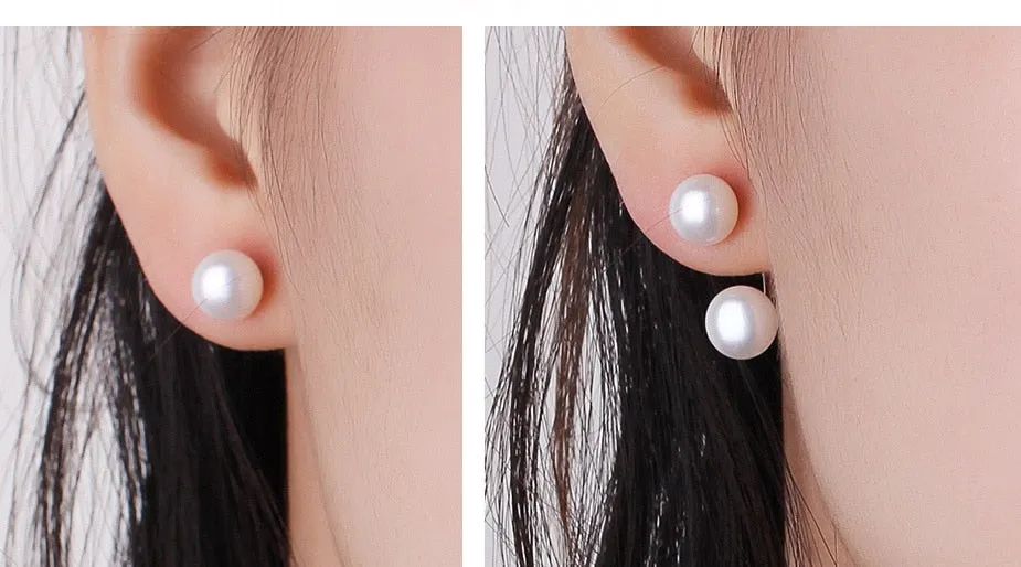 Double Sided Wear Freshwater Pearl Earrings